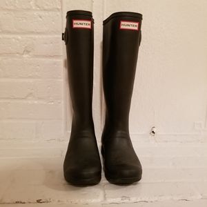 Hunter original tour black packable rain boots